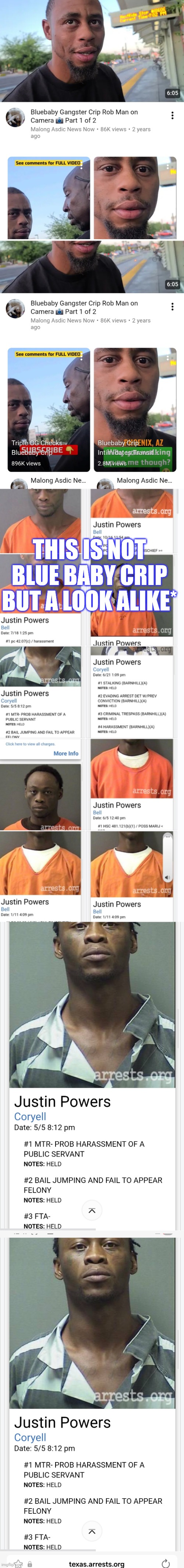 different state same game, criminal on prowl coming to a town near you | THIS IS NOT BLUE BABY CRIP BUT A LOOK ALIKE* | image tagged in blue | made w/ Imgflip meme maker