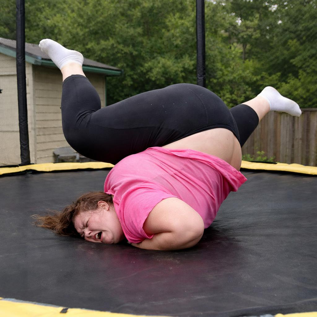 fat woman backflip fail Blank Meme Template