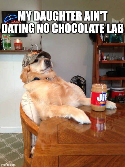 My Daughter Ain't Dating No Chocolate Lab | MY DAUGHTER AIN'T DATING NO CHOCOLATE LAB | image tagged in chrisjoines1 | made w/ Imgflip meme maker