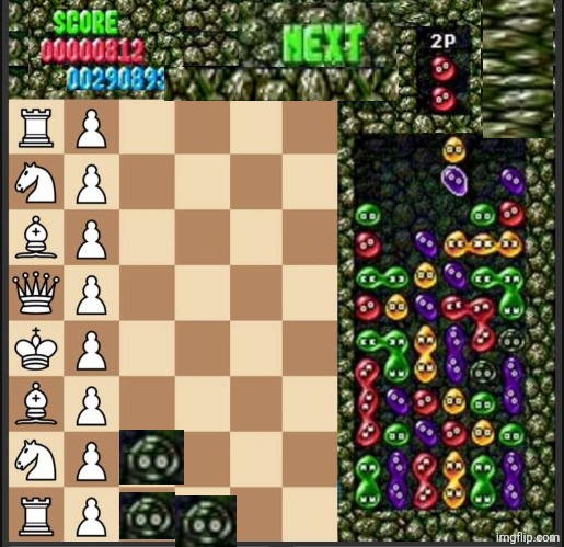 Dreamt that chess and puyo puyo had a crossover, i tried to recreate it | made w/ Imgflip meme maker