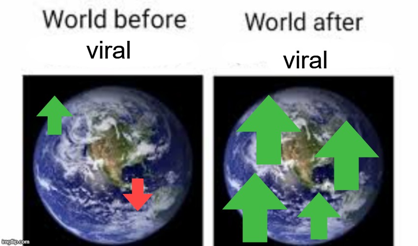 here goes viral | viral; viral | image tagged in the world before x and after x | made w/ Imgflip meme maker