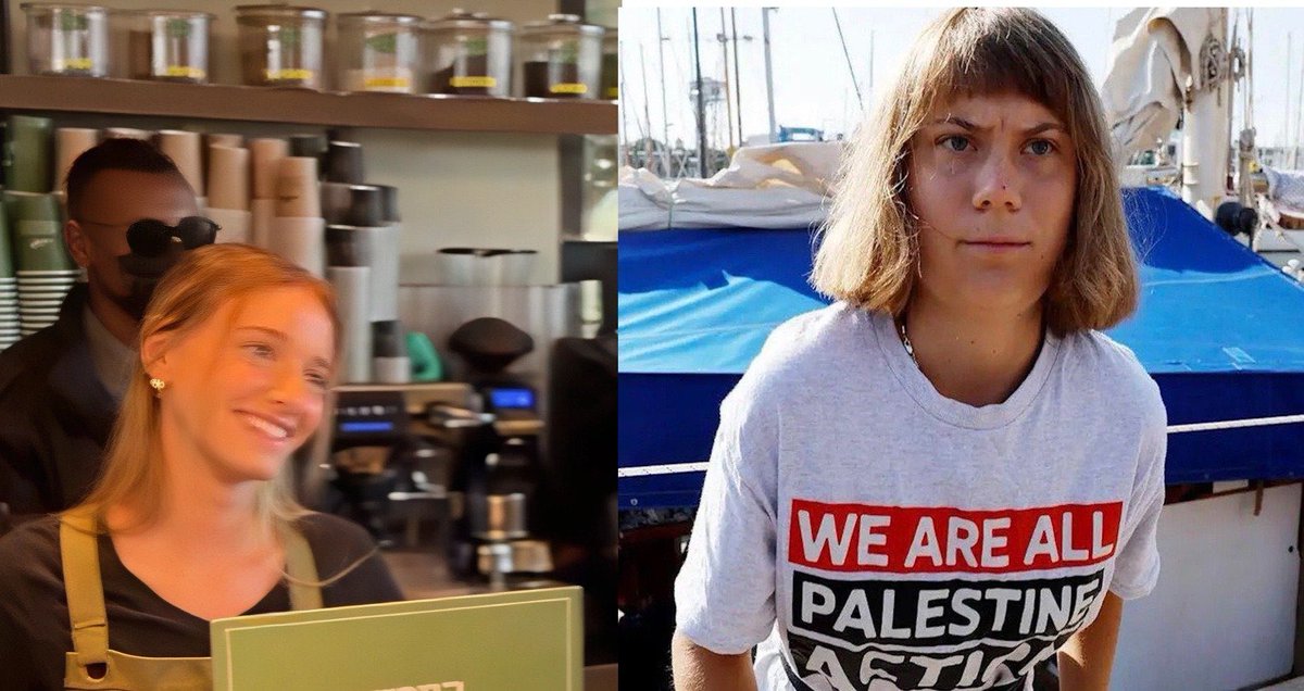 Israel Bibi Barista vs Greta Blank Meme Template
