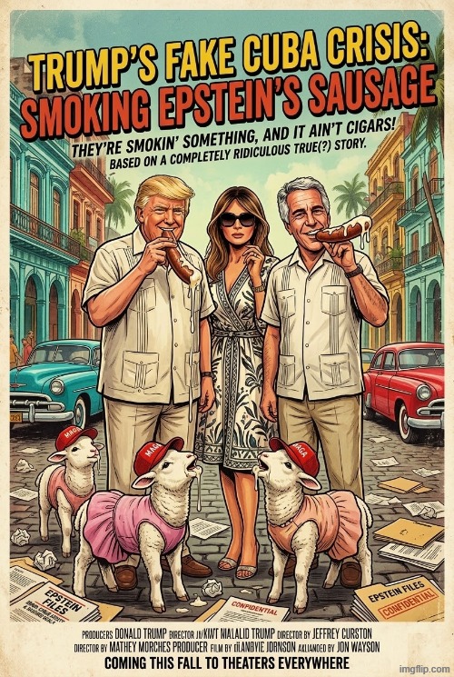 CUBA | image tagged in cuba,trump,jeffrey epstein,epstein,melania trump,cigar | made w/ Imgflip meme maker