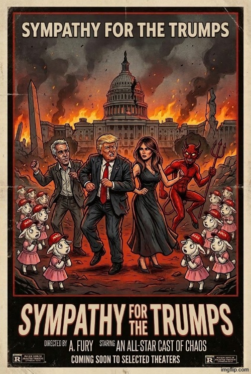 SYMPATHY | image tagged in sympathy,empathy,devil,satan,trump,jeffrey epstein | made w/ Imgflip meme maker