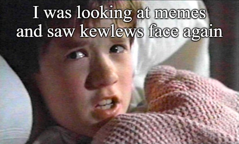 6th sense | I was looking at memes and saw kewlews face again | image tagged in 6th sense | made w/ Imgflip meme maker