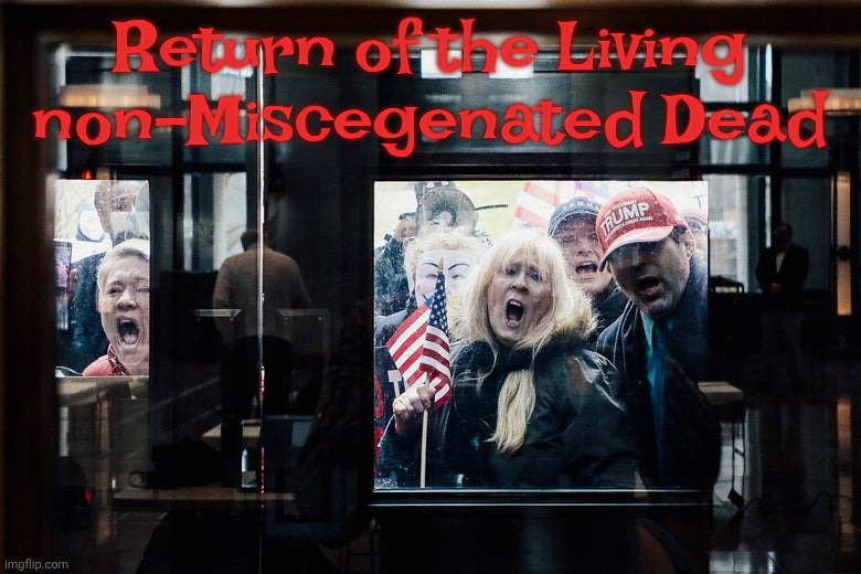 Zombie Protestors | Return of the Living
non-Miscegenated Dead | image tagged in zombie protestors | made w/ Imgflip meme maker