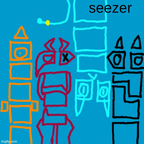 i made this thing | seezer | image tagged in blank weezer blue album edit | made w/ Imgflip meme maker