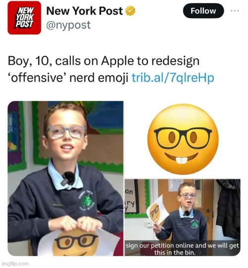 Kid -> nerd emoji Blank Meme Template