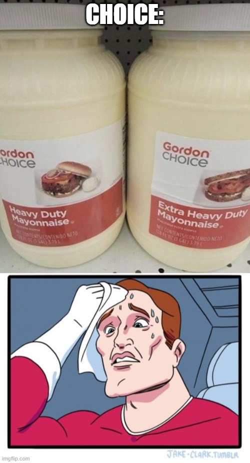 Mayo | CHOICE: | image tagged in memes,two buttons | made w/ Imgflip meme maker