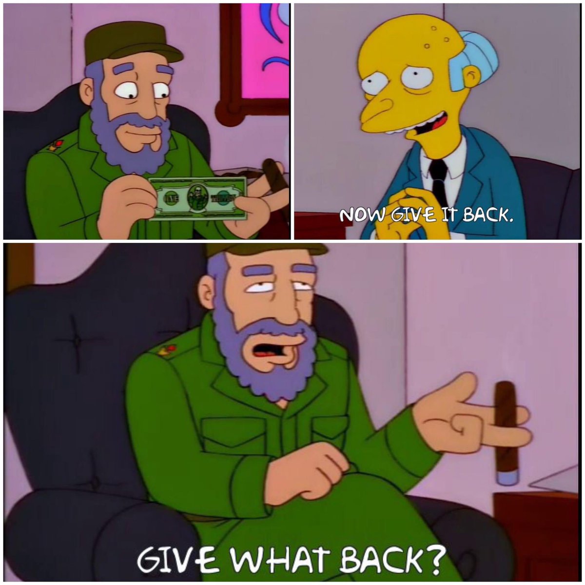 Mr. Burns fidel Blank Meme Template