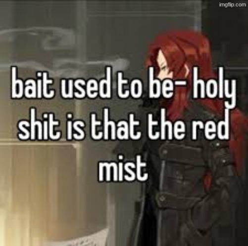 bait used to be- holy shit is that the red mist | image tagged in bait used to be- holy shit is that the red mist | made w/ Imgflip meme maker