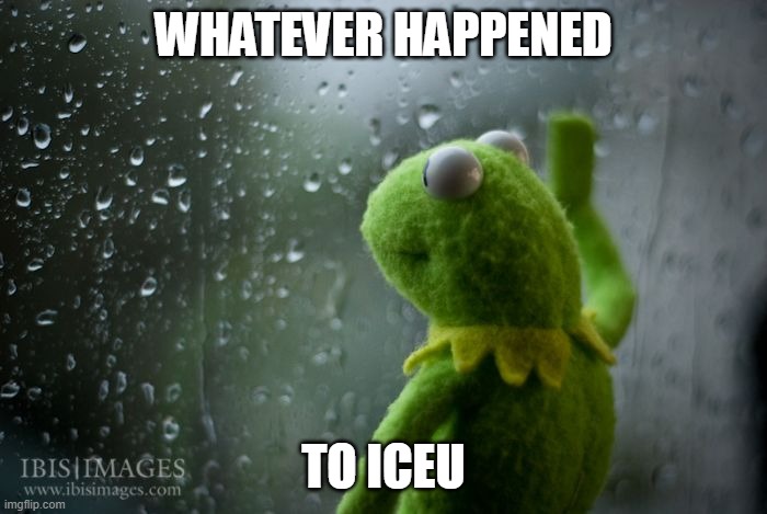 kermit window | WHATEVER HAPPENED; TO ICEU | image tagged in kermit window | made w/ Imgflip meme maker