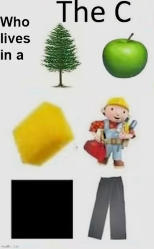 Tree fruit, foam square builderman black jeans | made w/ Imgflip meme maker