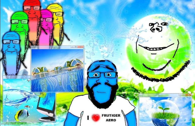 Frutiger Aero Soyjak | image tagged in frutiger aero soyjak | made w/ Imgflip meme maker