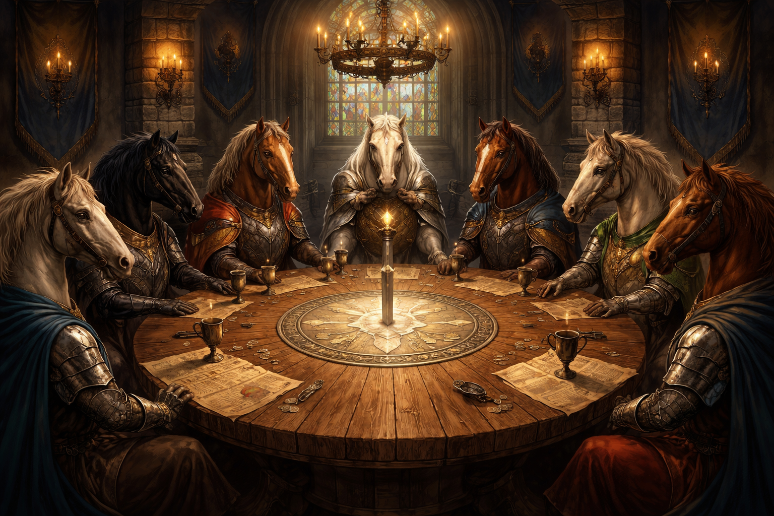 Horse Roundtable Blank Meme Template