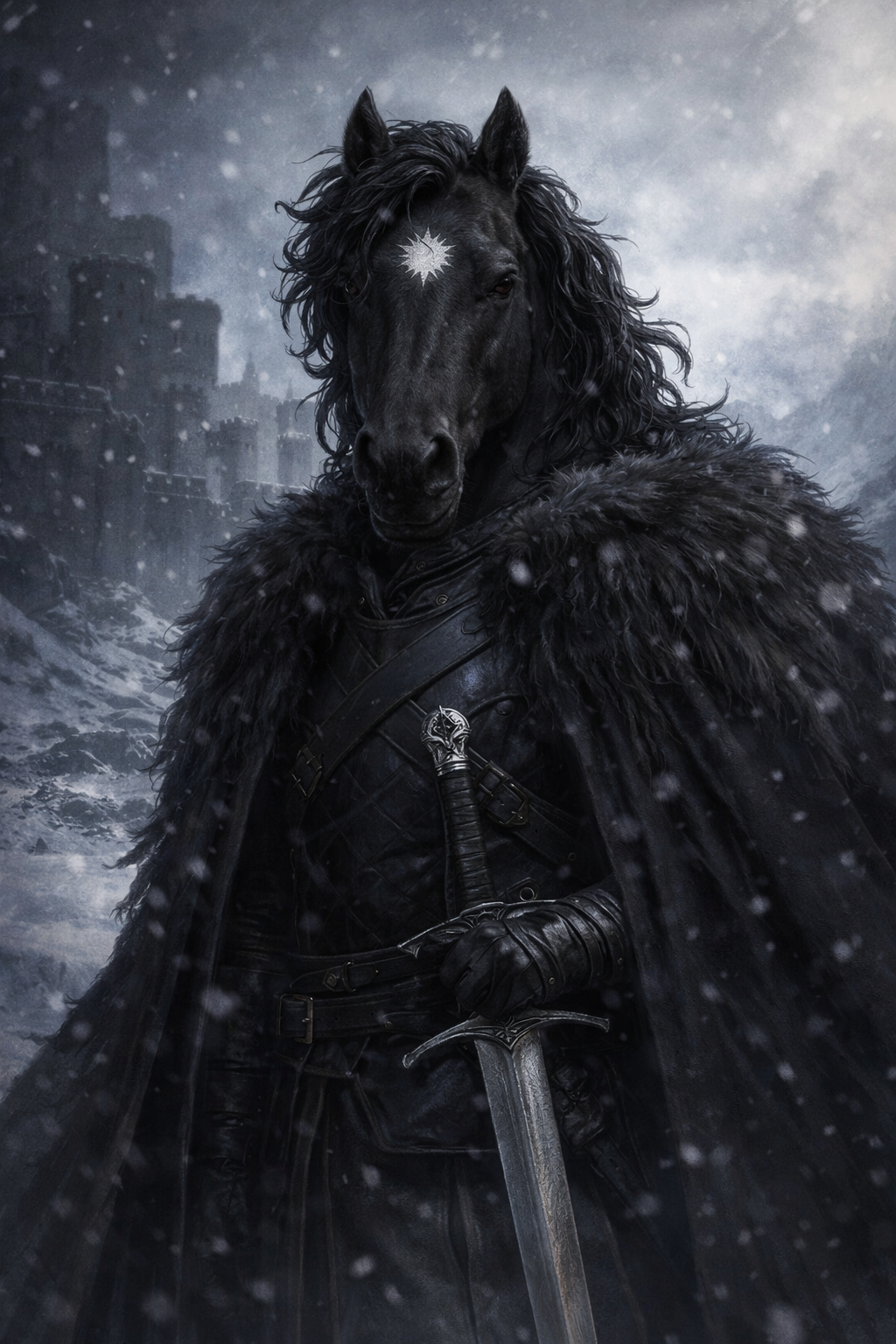 Horse Jon Snow Blank Meme Template
