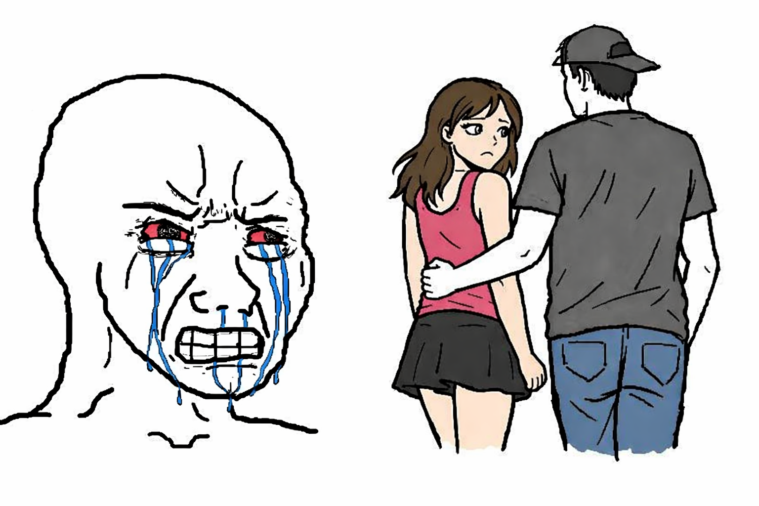 Your girlfriend is taken Wojak Blank Meme Template