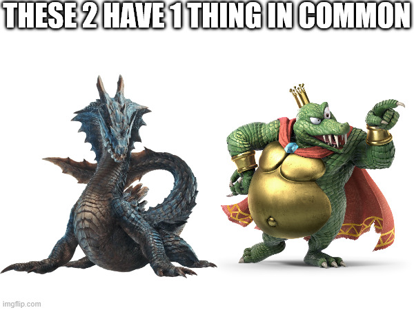 The videogame crocodiles of legend | THESE 2 HAVE 1 THING IN COMMON | image tagged in donkey kong,monster hunter | made w/ Imgflip meme maker