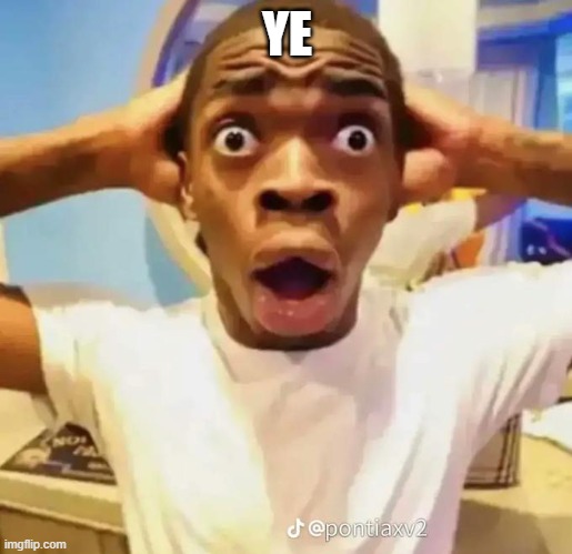 Shocked black guy | YE | image tagged in shocked black guy | made w/ Imgflip meme maker