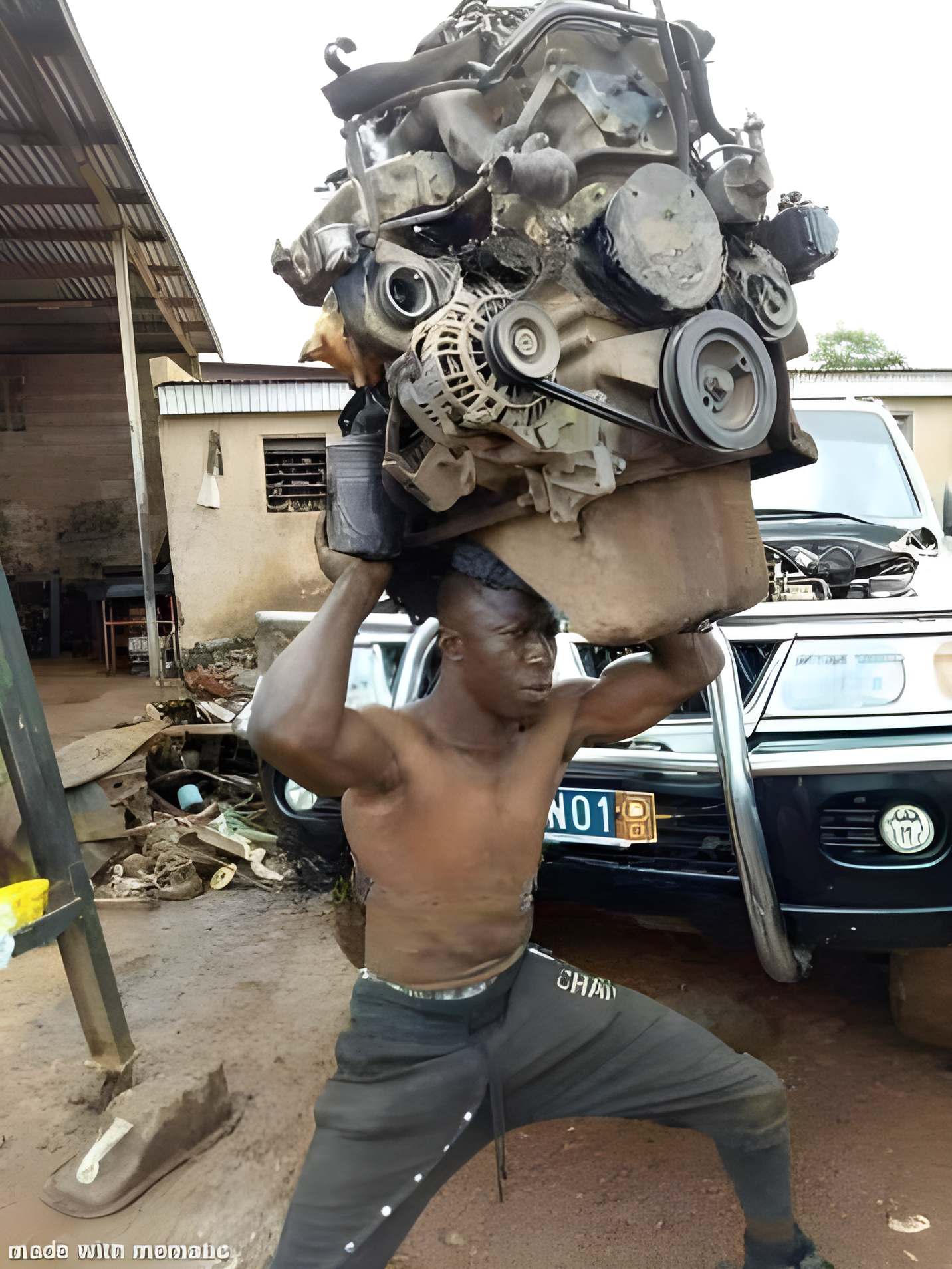 Guy Holding Engine Blank Meme Template