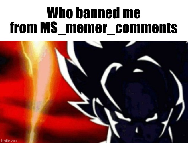 Goku Lightning | Who banned me from MS_memer_comments | image tagged in goku lightning | made w/ Imgflip meme maker