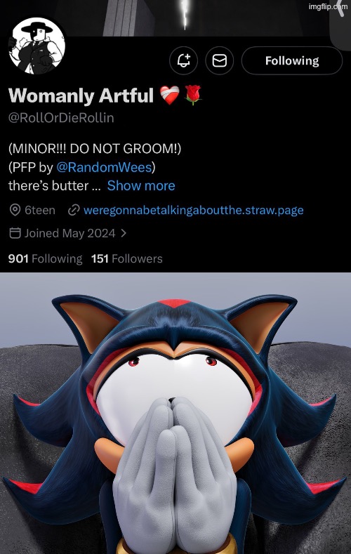 NOT MY SCREENSHOT I don’t follow this person | made w/ Imgflip meme maker