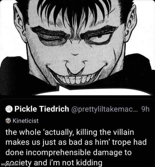 Kill the villain so they never hurt anybody ever again | made w/ Imgflip meme maker