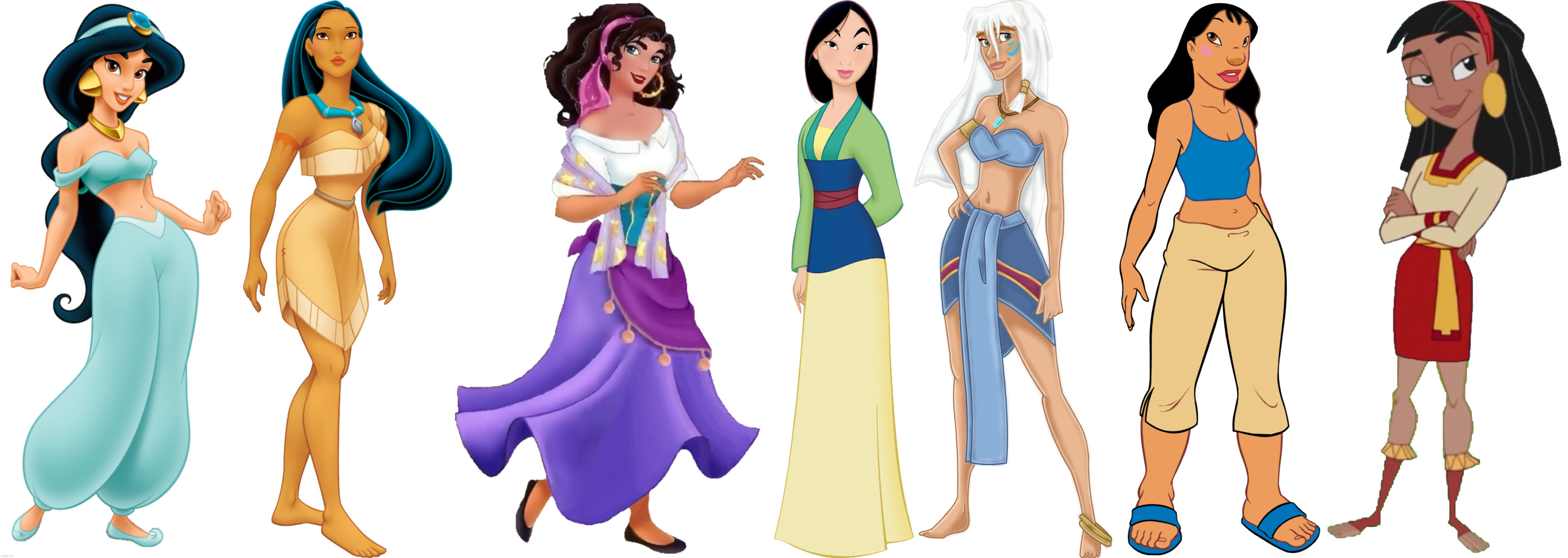 Non-Caucasian Disney Heroines Blank Meme Template