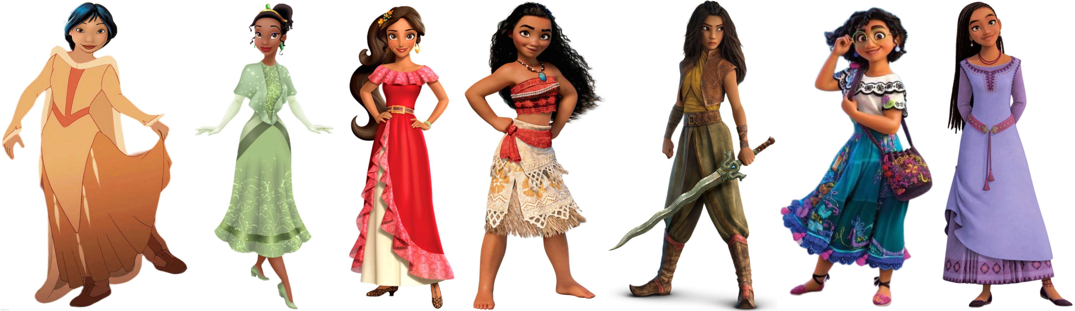Non-Caucasian Disney Heroines Blank Meme Template