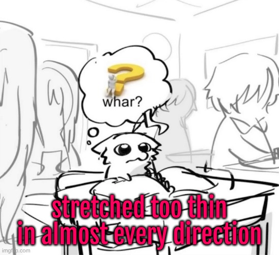 yippee | stretched too thin in almost every direction | image tagged in whar | made w/ Imgflip meme maker