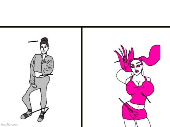 High Quality Chud Gay vs. Woke Queer Blank Meme Template