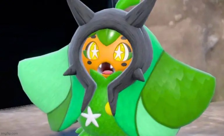 Suprised Ogerpon | image tagged in suprised ogerpon | made w/ Imgflip meme maker