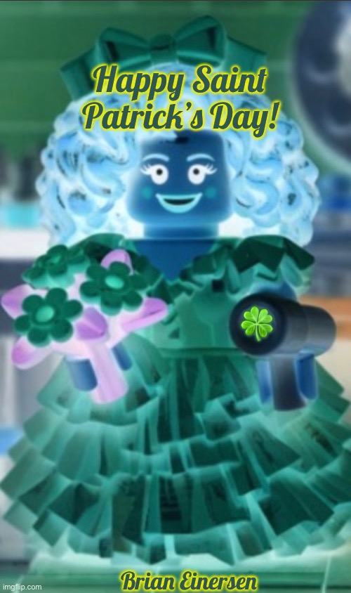 ShamrocK Salon | Happy Saint Patrick’s Day! 🍀; Brian Einersen | image tagged in saint patrick's day,shamrock,shear luck,ai art,lego art,brian einersen | made w/ Imgflip meme maker