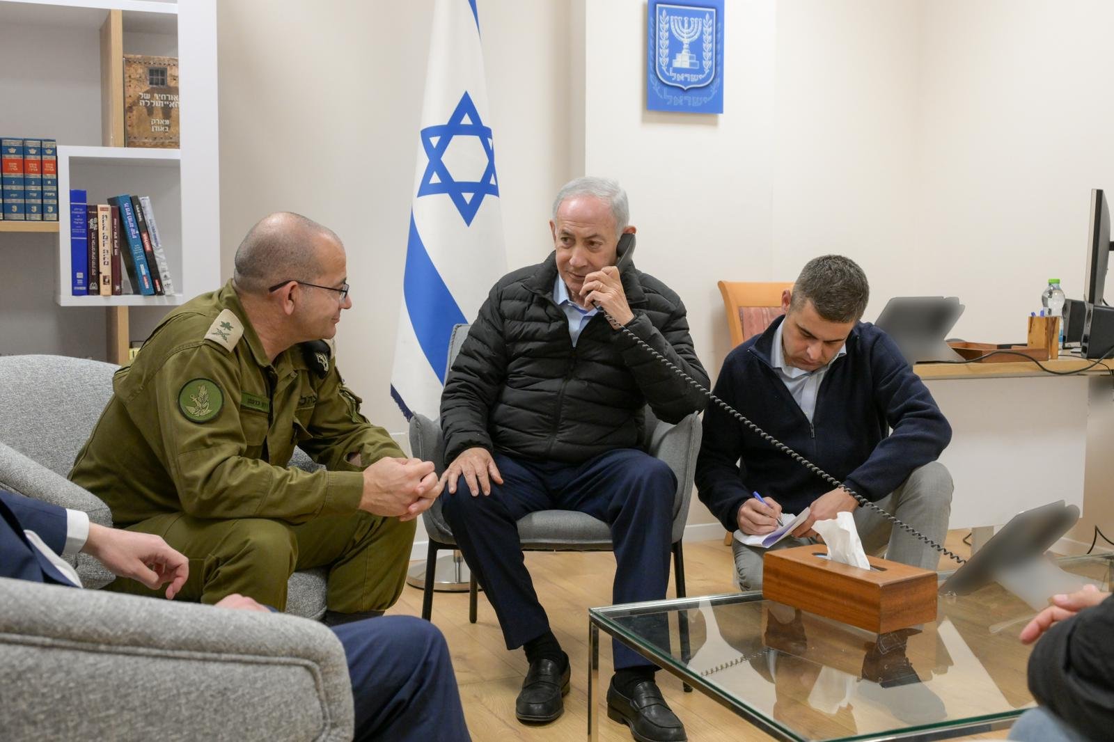 netanyahu phone Blank Meme Template
