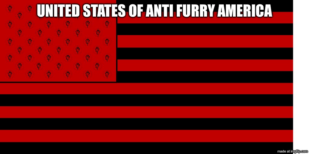 ANTI FURRY FLAG | UNITED STATES OF ANTI FURRY AMERICA | image tagged in anti furry flag | made w/ Imgflip meme maker