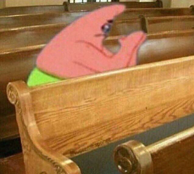 Patrick Prayer Blank Meme Template