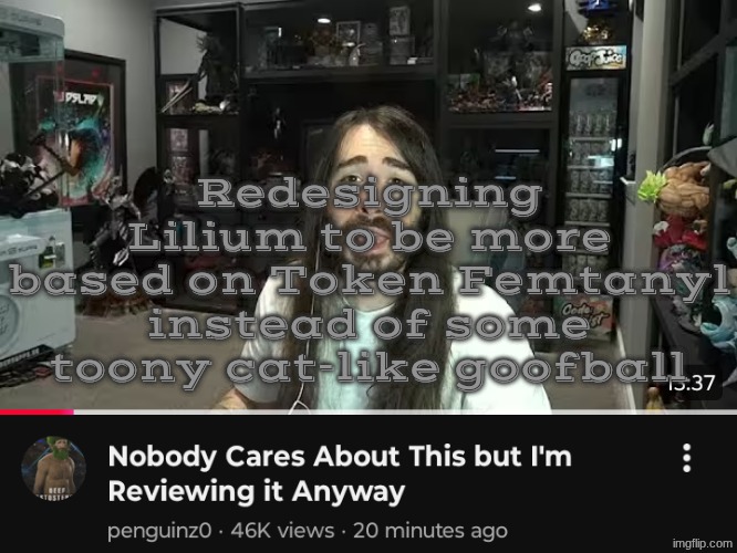 Betcha never seen Vast Shadow font! | Redesigning Lilium to be more based on Token Femtanyl instead of some toony cat-like goofball | image tagged in nobody cares sequel | made w/ Imgflip meme maker