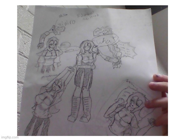 Sorry, the photo came out a little blurry, but I made this | image tagged in anime,photo,drawing | made w/ Imgflip meme maker