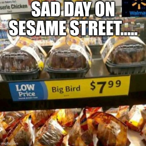 Sad Day On Sesame Street | SAD DAY ON SESAME STREET..... | image tagged in chrisjoines1 | made w/ Imgflip meme maker