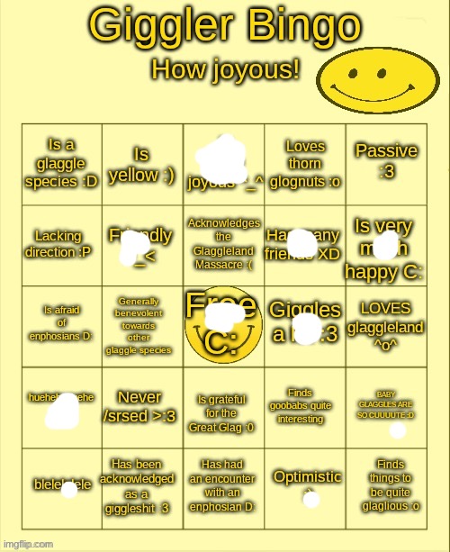 tf any of this crap mean | image tagged in giggler bingo | made w/ Imgflip meme maker