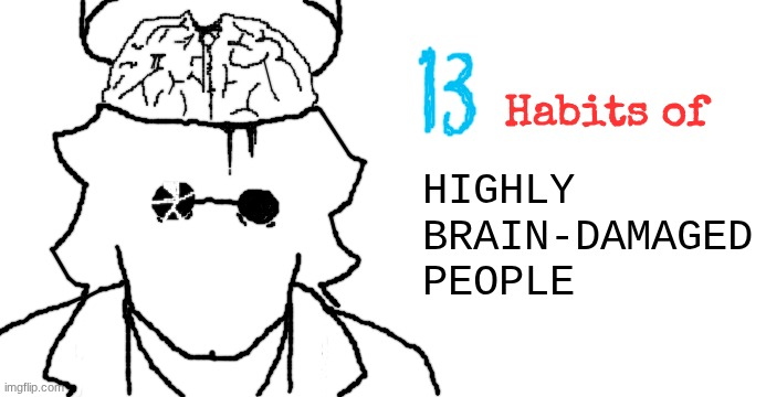 13 Habits of Highly Brain-Damaged People Blank Meme Template