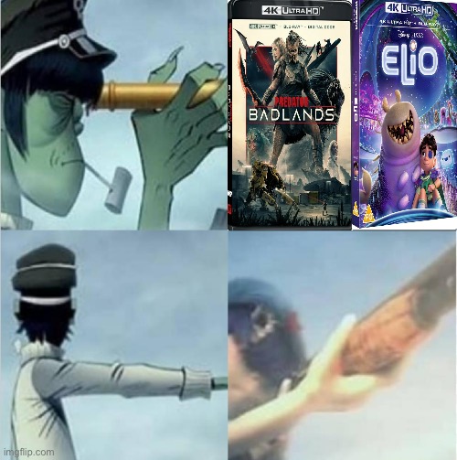 Murdoc orders Cyborg Noodle to shoot bad 2025 movies part 2 | image tagged in murdoc from gorillaz,murdoc,gorillaz,bad movies,2025,predator badlands | made w/ Imgflip meme maker