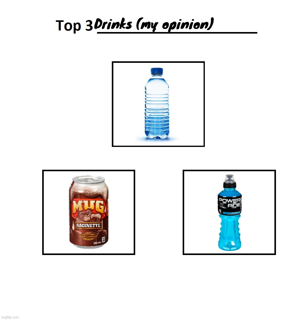 top 3 | Drinks (my opinion) | image tagged in top 3 | made w/ Imgflip meme maker