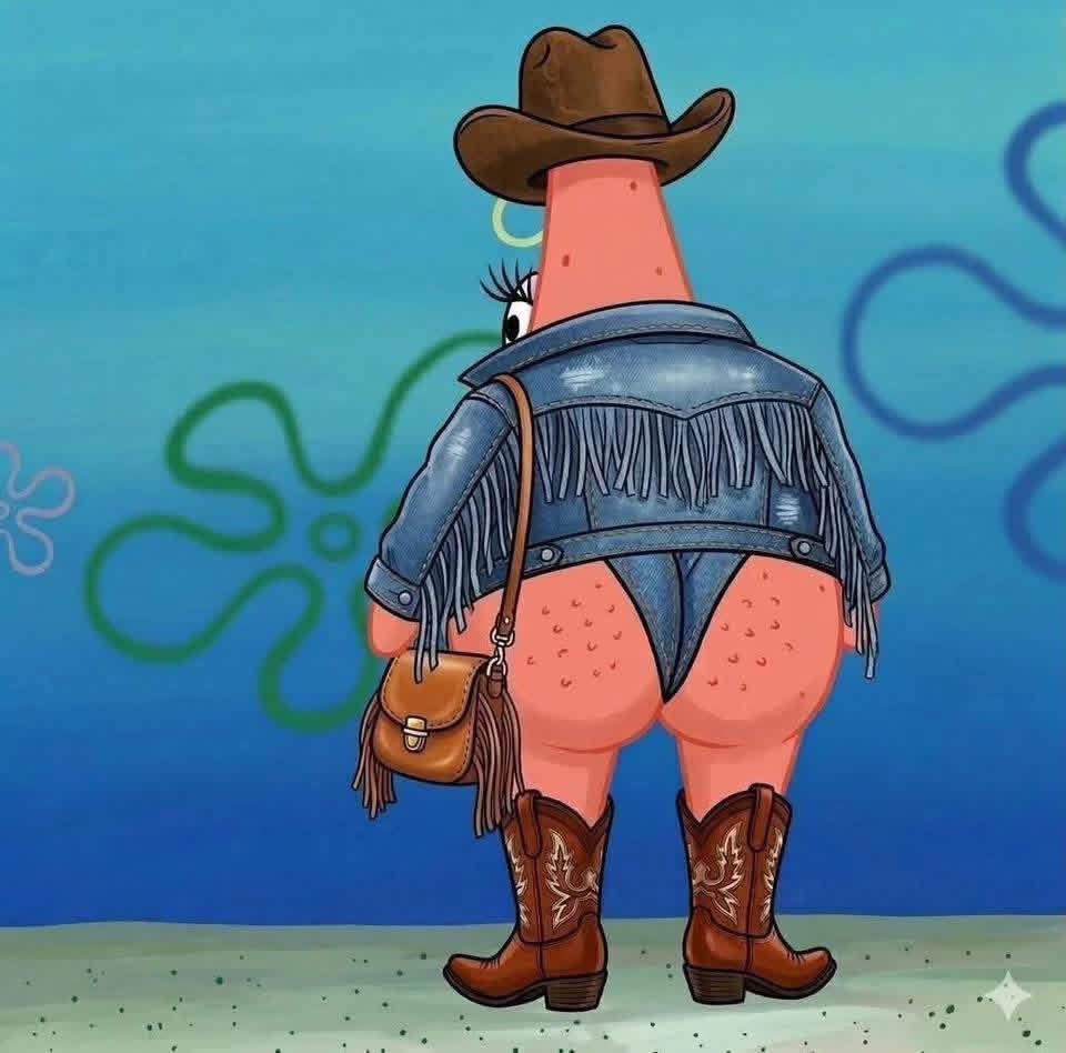 Patrick cowgirl Blank Meme Template