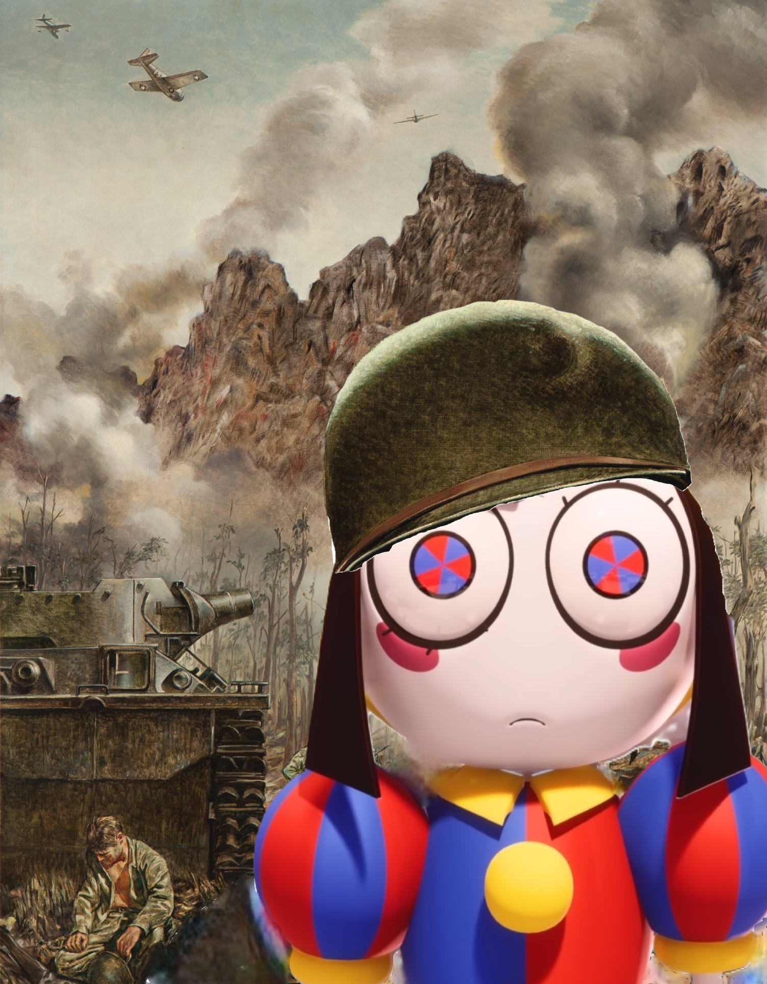 Pomni 1000 Yard Stare Blank Meme Template