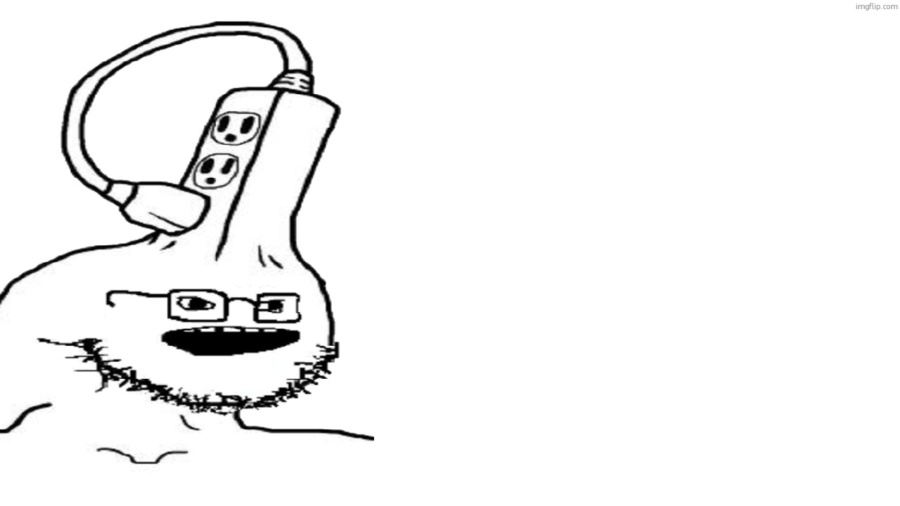 Electrical plug brainlet soyjak | image tagged in electrical plug brainlet soyjak | made w/ Imgflip meme maker
