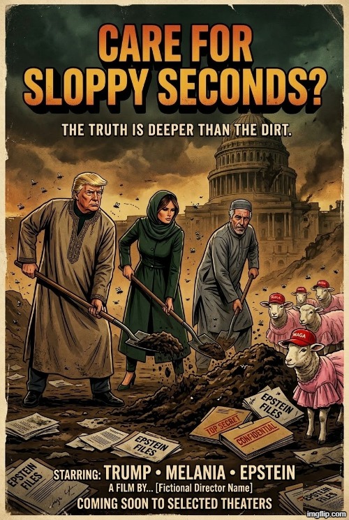 SLOPPY SECONDS | image tagged in ai slop,memes,funny memes,dirty,iran,donald trump | made w/ Imgflip meme maker