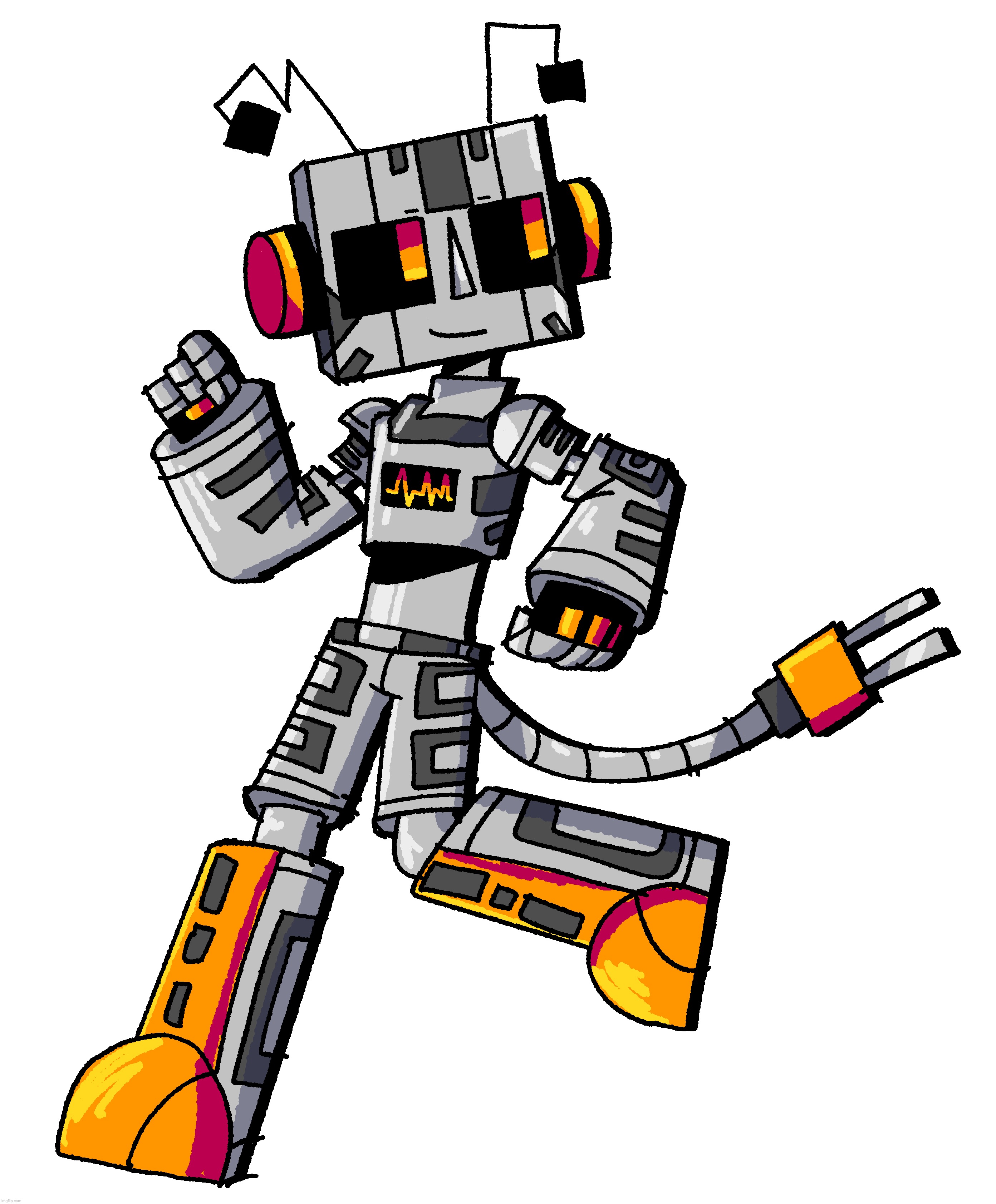 zerobot fullbody art that i forgot to post it was created in monday | made w/ Imgflip meme maker