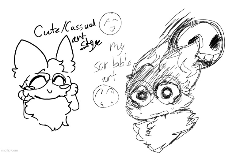 I have only two opinions. Cute or Horror :P | image tagged in drawing,art style,1 or 2,i cant choose lol | made w/ Imgflip meme maker