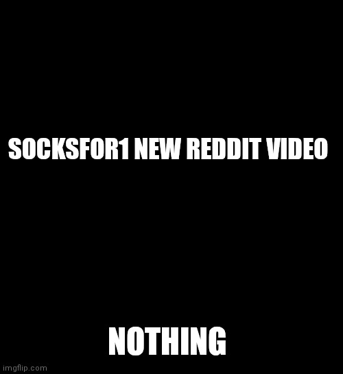 See Nobody Cares Meme | SOCKSFOR1 NEW REDDIT VIDEO; NOTHING | image tagged in memes,see nobody cares | made w/ Imgflip meme maker